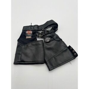 Build A Bear Harley-Davidson Biker Club Essentials Black Faux Leather Chaps Toy